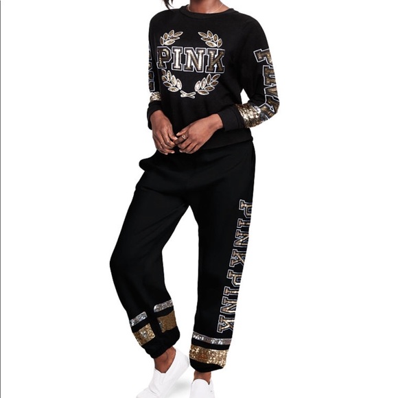 Victoria’s Secret  PINK Bling perfect crew black - Picture 3 of 5